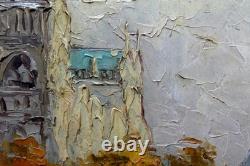 Tableau ancien Huile Paris Quais Bouquinistes NOTRE DAME Robert GIOVANI/Cadre