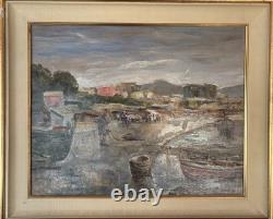 Tableau ancien Huile Sur Toile Paysage Prassi Giovanni (Napoli 1945) Dipinto