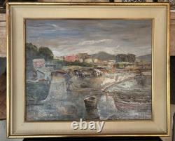 Tableau ancien Huile Sur Toile Paysage Prassi Giovanni (Napoli 1945) Dipinto