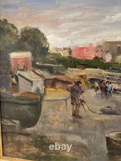 Tableau ancien Huile Sur Toile Paysage Prassi Giovanni (Napoli 1945) Dipinto