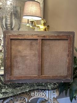 Tableau ancien Huile Sur Toile Signée XIXe Peinture Scène D'alpage décoration