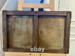 Tableau ancien Huile sur Toile Écluse de Neuilly-sur-Marne 1948 signé Bern Art