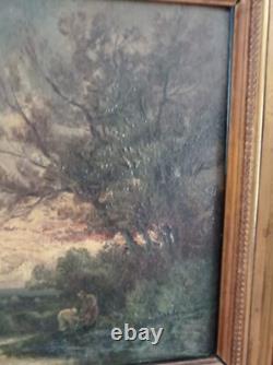 Tableau ancien Huile sur bois paysage