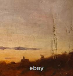 Tableau ancien Huile sur carton
