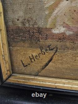 Tableau ancien Huile sur toile Peinture ancienne Bouquet de roses