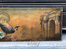 Tableau ancien, Parc animé, Importante huile sur toile décorative, XIXe
