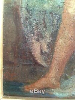 Tableau ancien Paul DANGMANN (1899-1947) Nu Féminin Huile sur panneau Signé