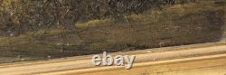 Tableau ancien. Paysage Animé. Peinture huile sur toile