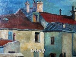 Tableau ancien Paysage urbain signé H. Aimé. Arles. Huile sur panneau