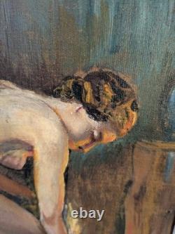 Tableau ancien Peinture a l'huile sur toile ENJOLRAS