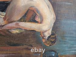 Tableau ancien Peinture a l'huile sur toile ENJOLRAS