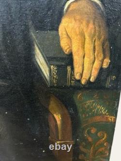 Tableau ancien Portrait D'homme XIXe Siècle Signée, Huile Sur Toile décoration