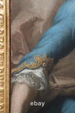 Tableau ancien Portrait d'une femme noble, XVIIIe siècle, huile sur toile