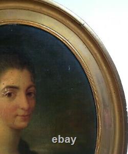Tableau ancien, Portrait de femme, Importante huile sur toile XIXe ou avant