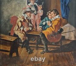 Tableau ancien XIXème. Ecole Française Huile sur panneau chêne 27cm x 21cm