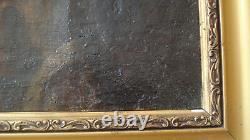 Tableau ancien XVIIe huile sur toile portrait Saint François d'Assise 1 B. Roman
