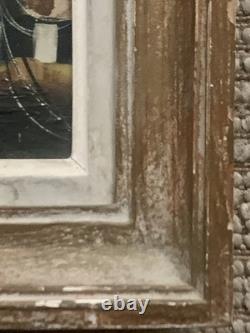 Tableau ancien hst paysage canal de Venise gondole J. RAITO dlg Jean Calogero