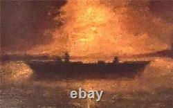 Tableau ancien huile François MAURY (1861- 1933) Barque sur la lagune