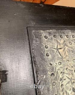 Tableau ancien huile composition mixte sculpture boulons femme mélancolie signé