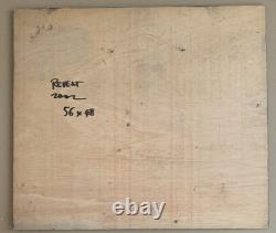 Tableau ancien huile composition mixte sculpture boulons femme mélancolie signé