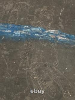 Tableau ancien huile composition mixte sculpture cheval cavalier signé Revest