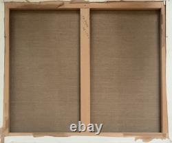 Tableau ancien huile paysage de Provence maisons peupliers signé Ronald GREG XX