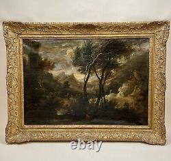 Tableau ancien huile, paysage époque XVIIIÈME