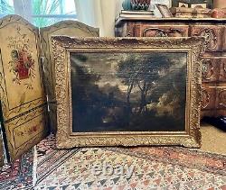 Tableau ancien huile, paysage époque XVIIIÈME