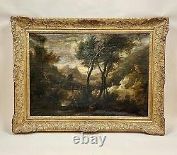 Tableau ancien huile, paysage époque XVIIIÈME