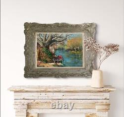 Tableau ancien huile paysage fauvisme signé Paul Cuchet Pierre Ambrogiani Peano
