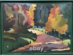 Tableau ancien huile sur bois paysage animé fauvisme dlg Louis Mathieu Verdilhan