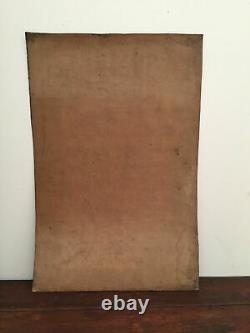 Tableau ancien huile sur carton INCONNU (XIXe-s) sculpture nue