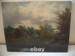 Tableau ancien, huile sur panneau, Barbizon, Fontainebleau, 19éme