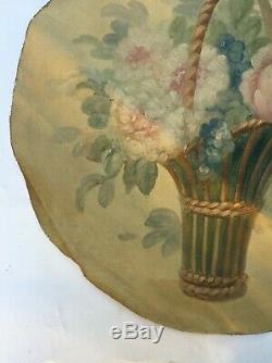 Tableau ancien, huile sur toile, Bouquet de fleurs 1/4, XIXe