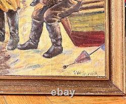 Tableau ancien huile sur toile EMIL JANUS WEINREICH (Danois, 1892-1975) 26 x 39