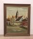 Tableau Ancien Huile Sur Toile &Eacute;glise De Village J. L. Leubeul Ann&eacute;es 50/70