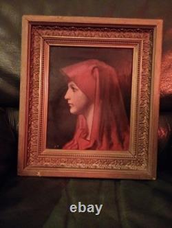 Tableau ancien huile sur toile Fabiola