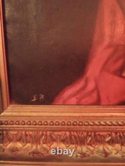 Tableau ancien huile sur toile Fabiola