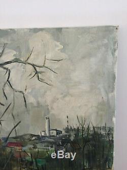 Tableau ancien huile sur toile JEAN MICHEL BERMYN (XXe-s) phare du gris nez