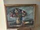 Tableau Ancien Huile Sur Toile Nature Morte Florale 1946 Signé