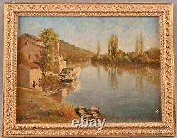 Tableau ancien huile sur toile. Paul-Albert BAUDOUIN (1844-1931) Paysage