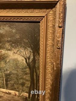 Tableau ancien huile sur toile Signé J. M Ballande, Forêt De Fontainbleau