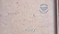 Tableau ancien huile sur toile baignade Henri Laffite 1965