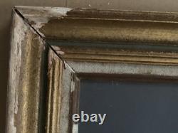 Tableau ancien huile sur toile composition abstraite cubique géométrique