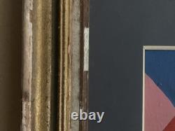 Tableau ancien huile sur toile composition abstraite cubique géométrique