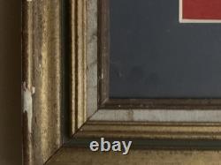 Tableau ancien huile sur toile composition abstraite cubique géométrique