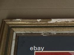 Tableau ancien huile sur toile composition abstraite cubique géométrique