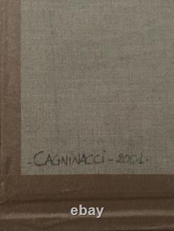 Tableau ancien huile sur toile composition abstraite cubique géométrique