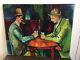 Tableau Ancien Huile Sur Toile Daprès Cézanne (xxe-s) Joueurs De Cartes