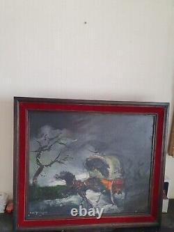 Tableau ancien huile sur toile de stephane hc gourjon